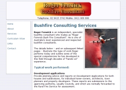 Roger Fenwick's Bushfire Consulting website is simple, but effective
