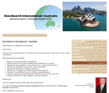 The ExecSearch International Australia website is at www.execsearch.com.au